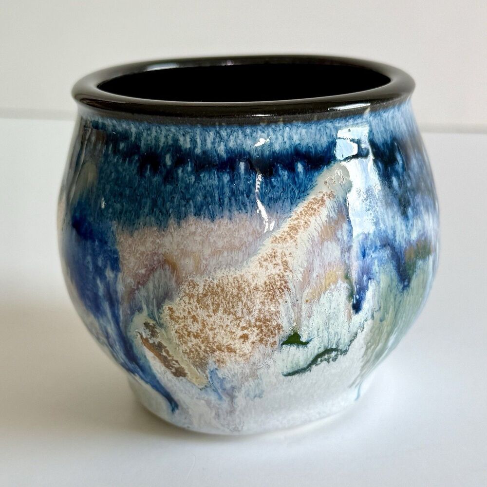Don Brimberry Handmade Mini Vase 3.25"  Tall Ceramic Art Pottery Earth Tones